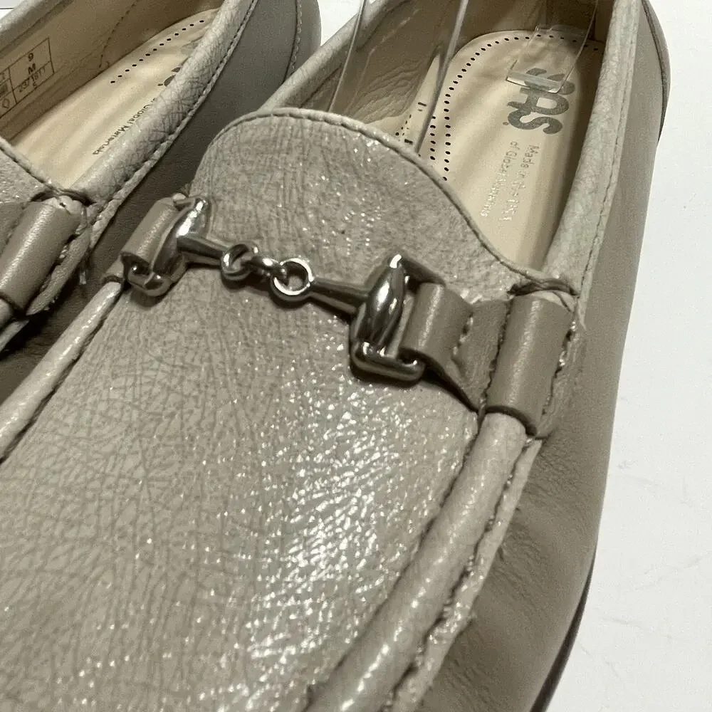 SAS METRO Horsebit Loafer Womens 9M Taupe Beige Leather TriPad Comfort Shoes EUC